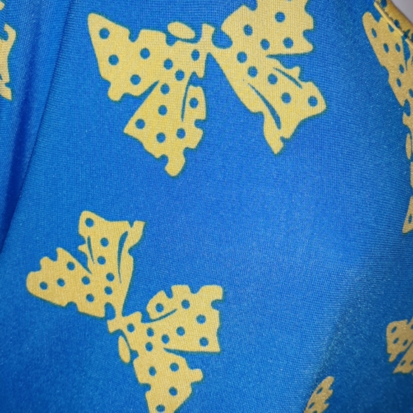 NWT☆Plus Size Blue Yellow Polka Dot Ribbon Blouse☆Gorgeous & 🎀 Unique 1X - Picture 3 of 11